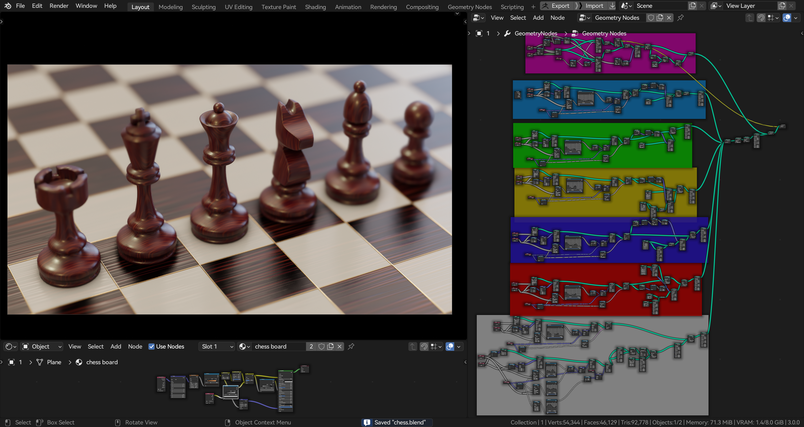 Chess [Geometry nodes] preview image 1